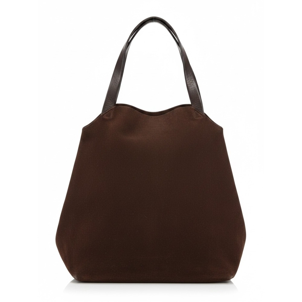 Artisan Suede Shopper Tote Large Brown Handmade Laser Cut Interior Boho Slouchy